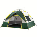 Dark green silver glue camping tent with automatic quick-open system for 3-4 people