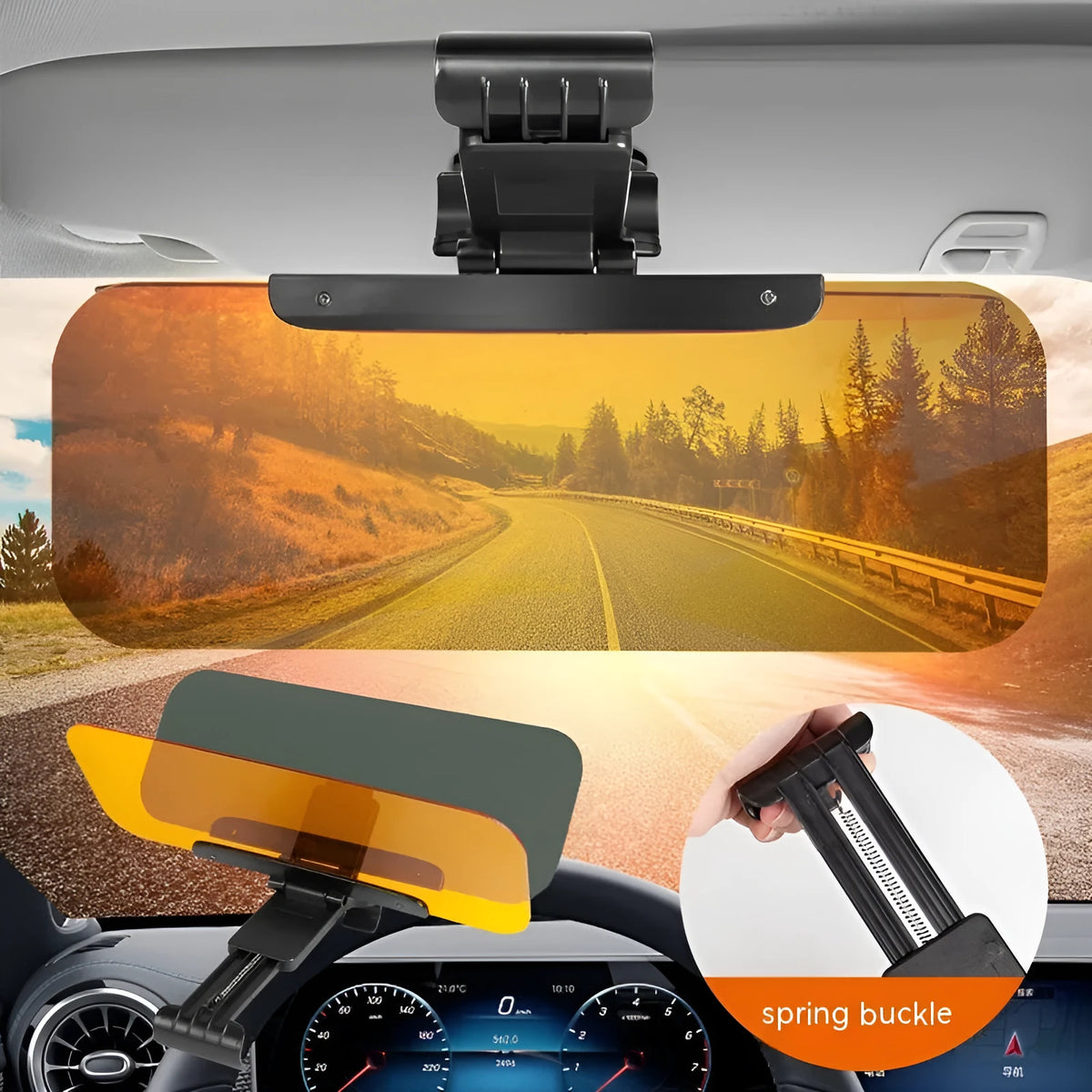 Anti-glare car sun visor goggles with telescopic stretch fitting and acrylic lenses