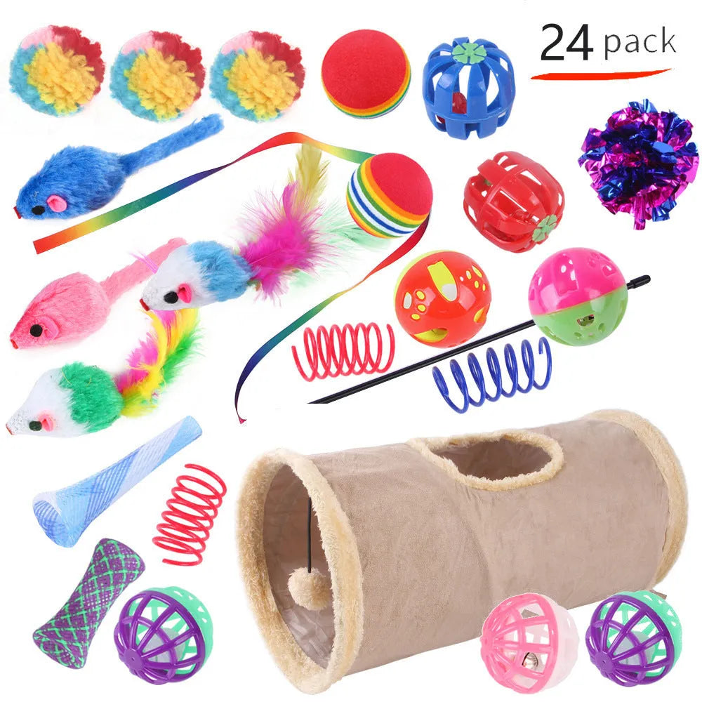 Plastic cat channel tunnel toy in various colours for indoor pet play