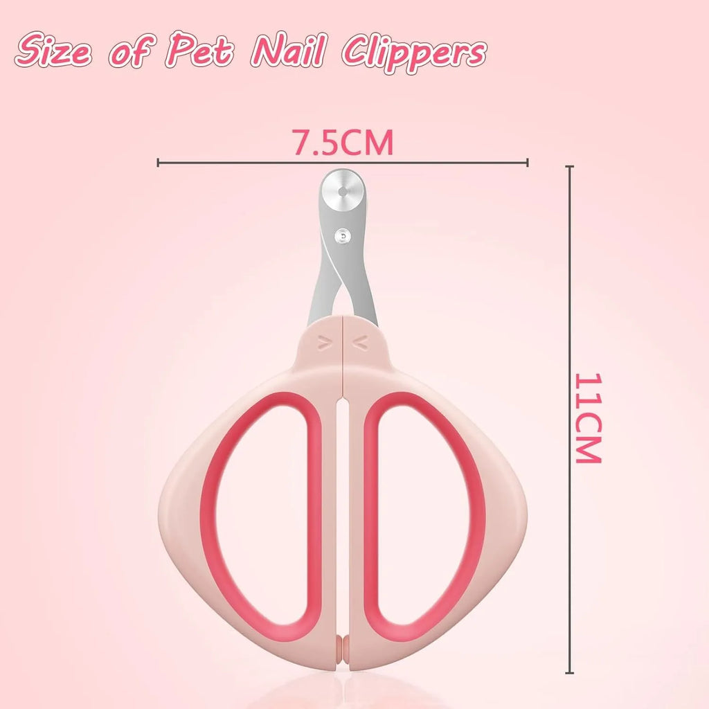 Blue pet nail clipper with positioning hole and non-slip handle for safe trimming