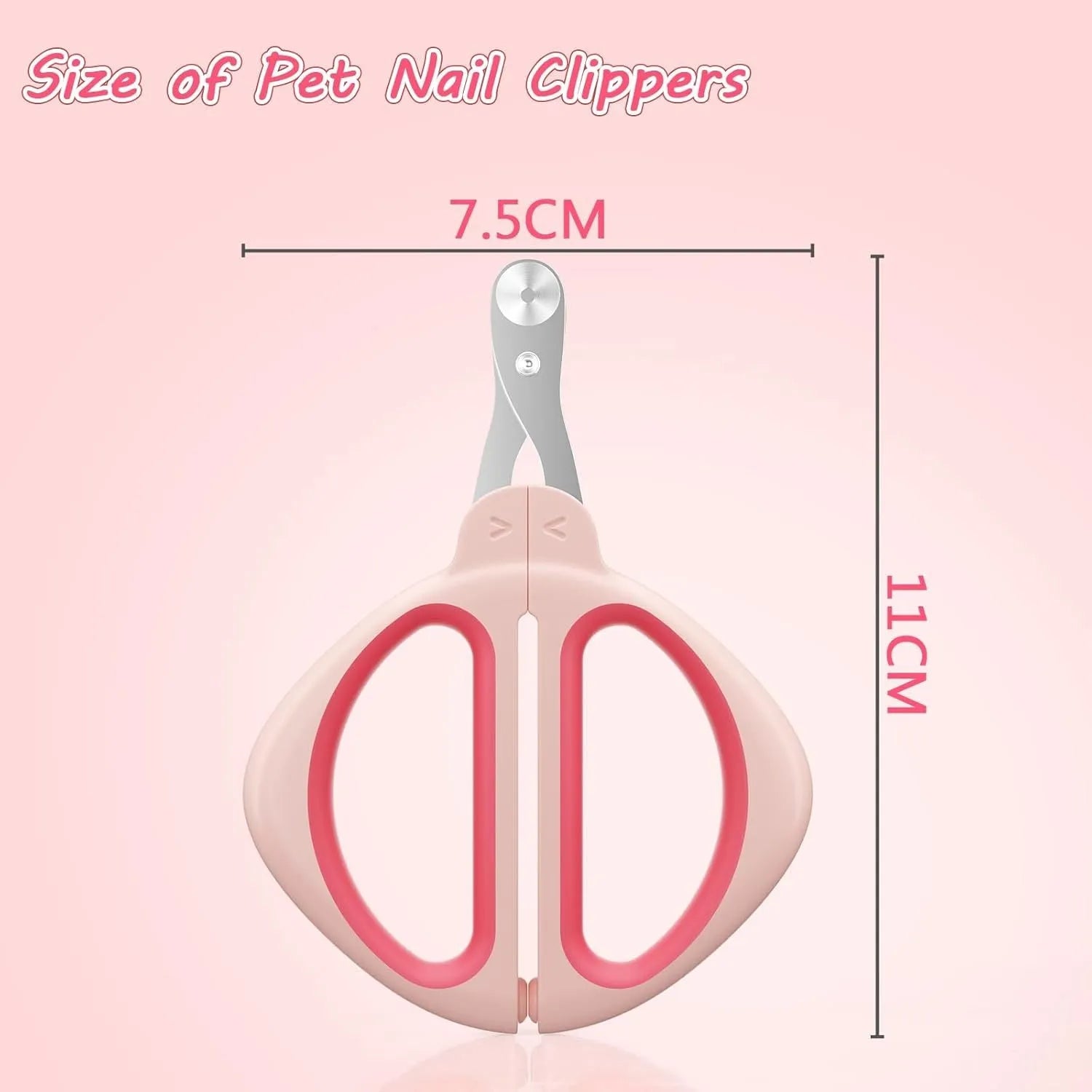Blue pet nail clipper with positioning hole and non-slip handle for safe trimming