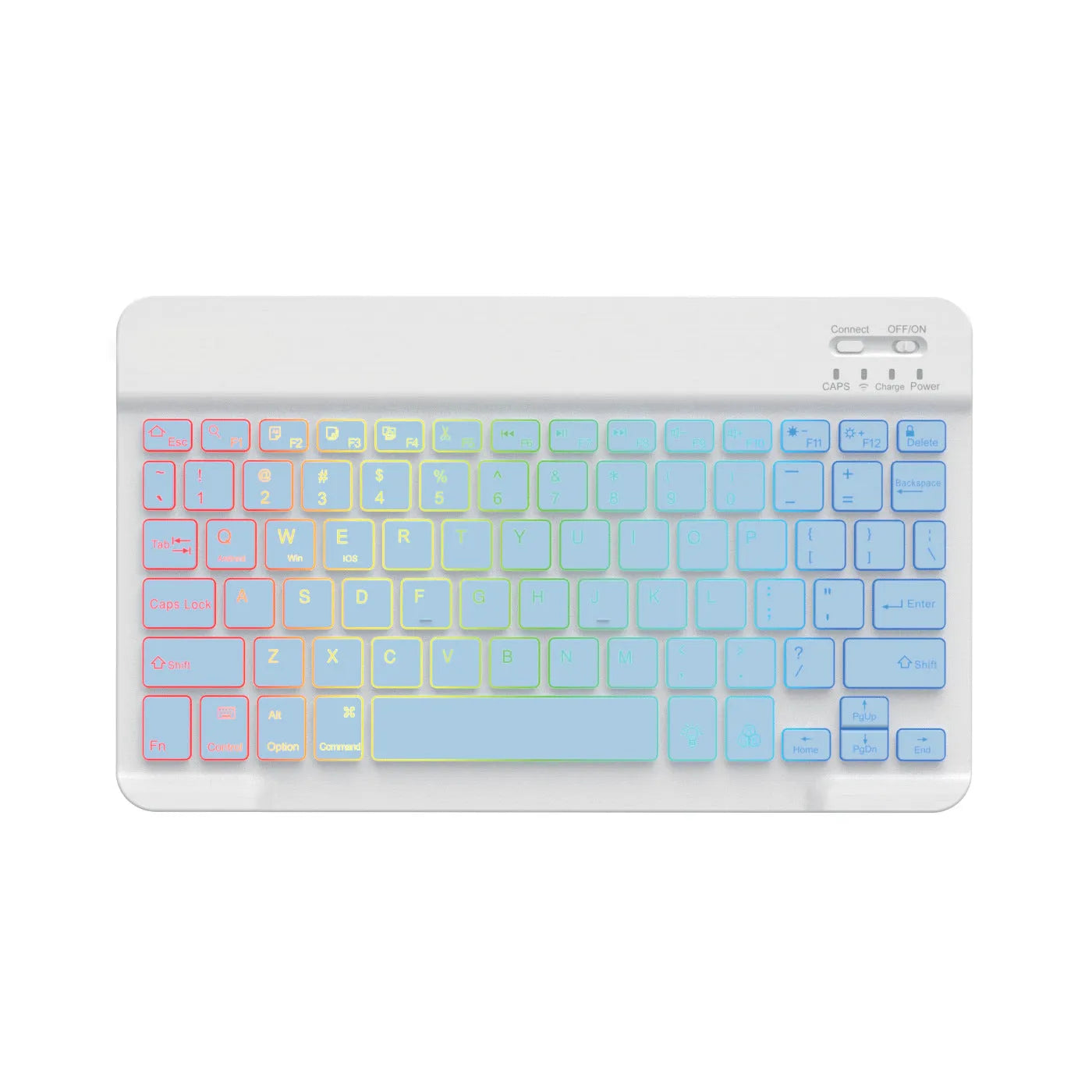 10-inch backlit Bluetooth wireless keyboard for tablets and mobile phones in various colour options