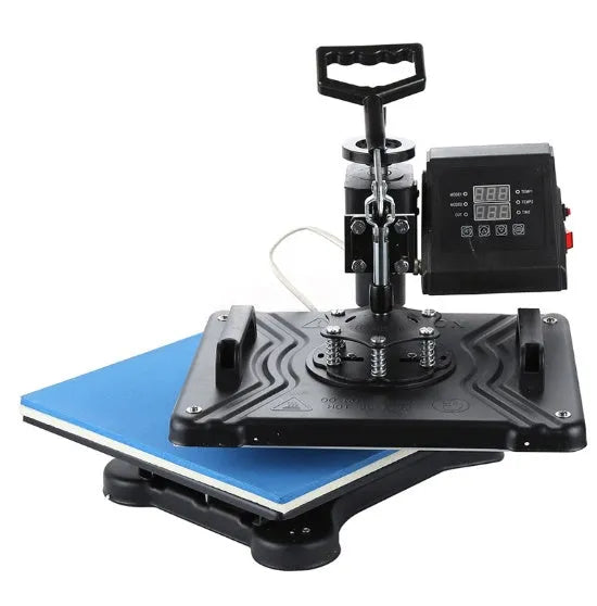 Black thermal transfer heat press machine with 70x70cm printing plate for t-shirt and fabric applications