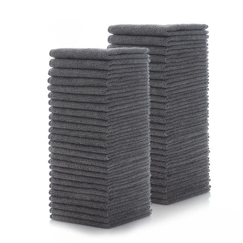 Grey 25x25cm microfiber kitchen cleaning cloth with oilproof properties