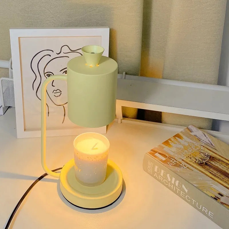 European style aromatherapy wax lamp with dimmer switch in white or yellow colour options