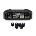 Solar external tire pressure monitor display with six sensors for RV and truck use