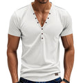 Men's loose V-neck pullover in chemical fibre blend fabric for sports wear