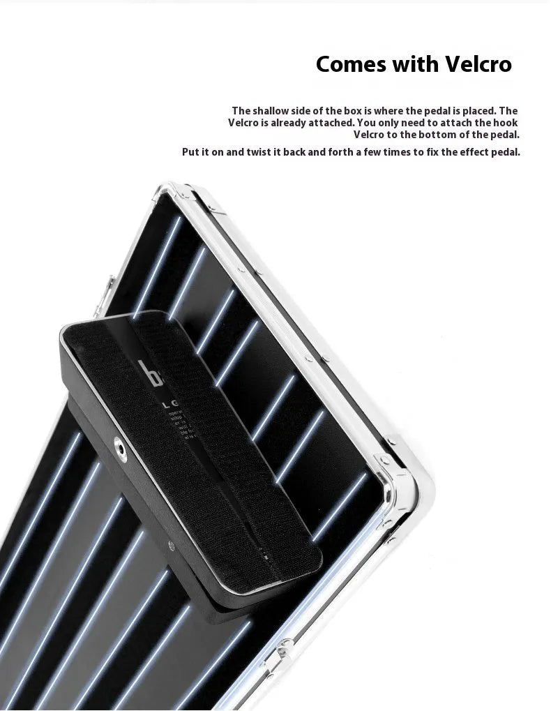 Single piece black aviation flight box designed for TEC8 trumpet style guitar effect device body