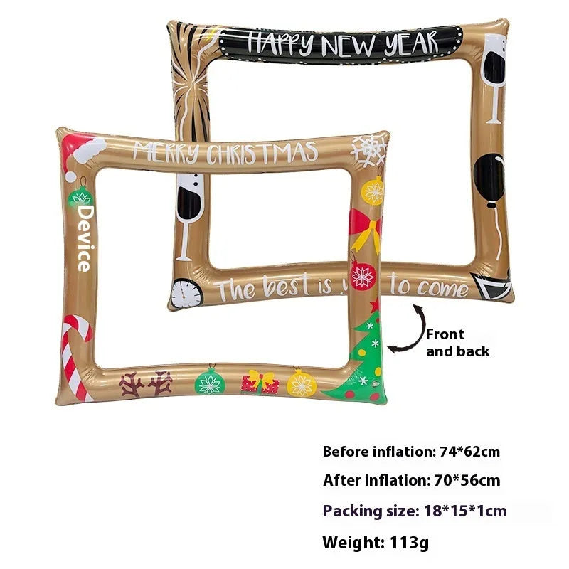 Christmas inflatable photo frame PVC material seasonal decoration for photography and interactive toys