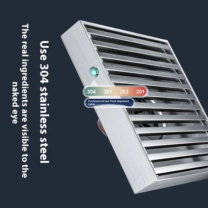304 stainless steel courtyard floor drain with square 15x15cm gun grey grating
