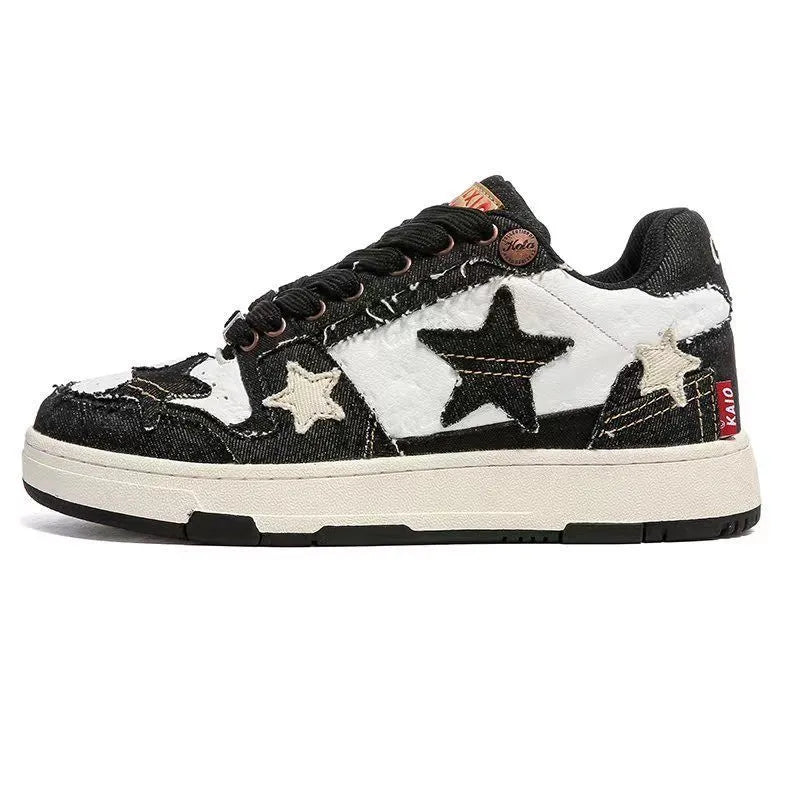 Leather platform running shoes with round toe and lace-up design in West Lake dragon well tea colour