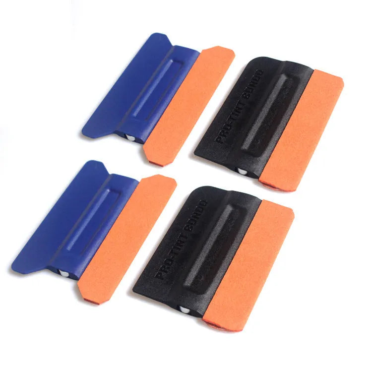 Car film scraper tool with interchangeable deerskin and wool heads for PPF and vinyl wrap installation