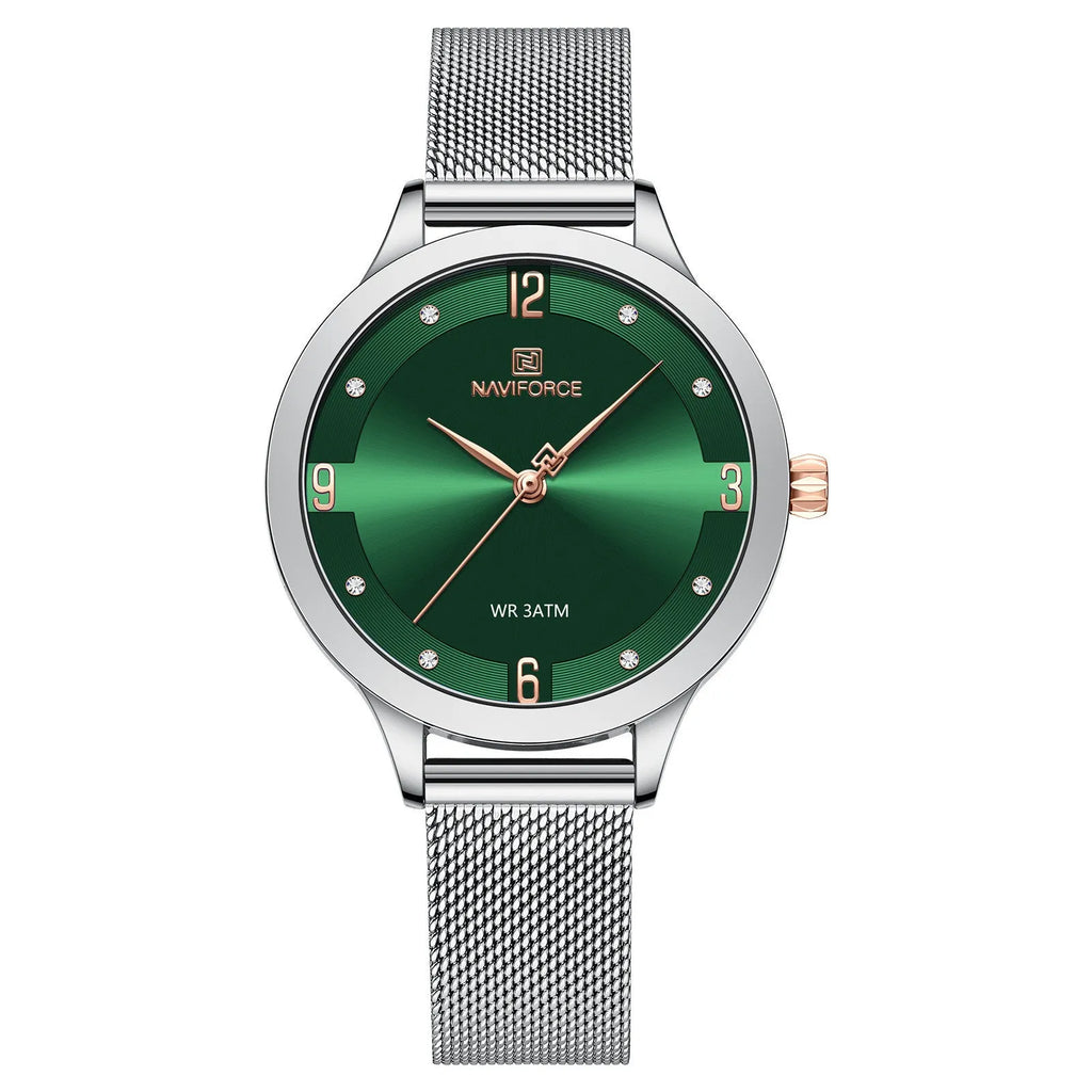 Electronic quartz watch with pointer and number display, 45.5mm dial, 17mm thick, 30M waterproof, available in six colours.