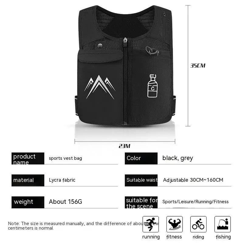 Breathable mesh sports running vest with integrated mobile phone storage pocket