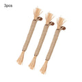 3 pack of natural silvervine chew sticks for cats with sisal rope, fine and thick diameter options