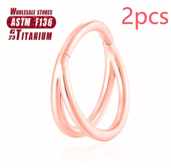 F136 titanium alloy nose ring in gold or silver with 1.2mm gauge available in multiple lengths