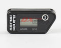 Black waterproof LCD electronic timer for ATV motorcycle motorboat and generator maintenance.