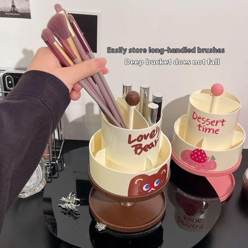 Rotating cosmetic brush storage barrel with 18 litre capacity in Japanese style design