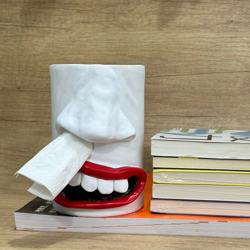 Resin desktop ornament acting as a tissue box holder in American style.