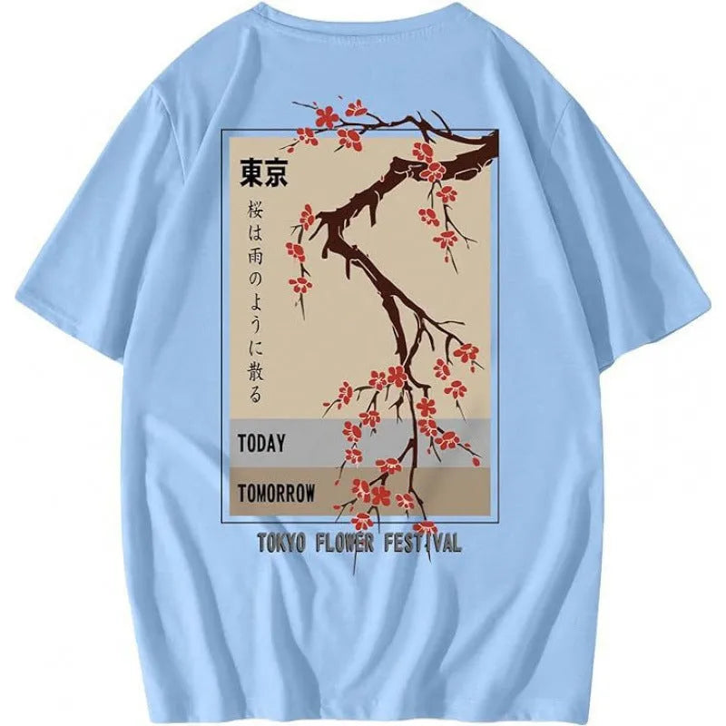 Men's short-sleeved printed t-shirt with digital pattern on polyester fabric
