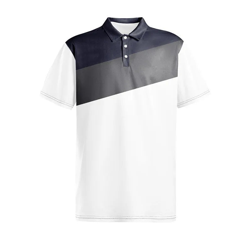 Men's grey t-shirt with 3D digital colour matching pattern, short sleeves, loose fit