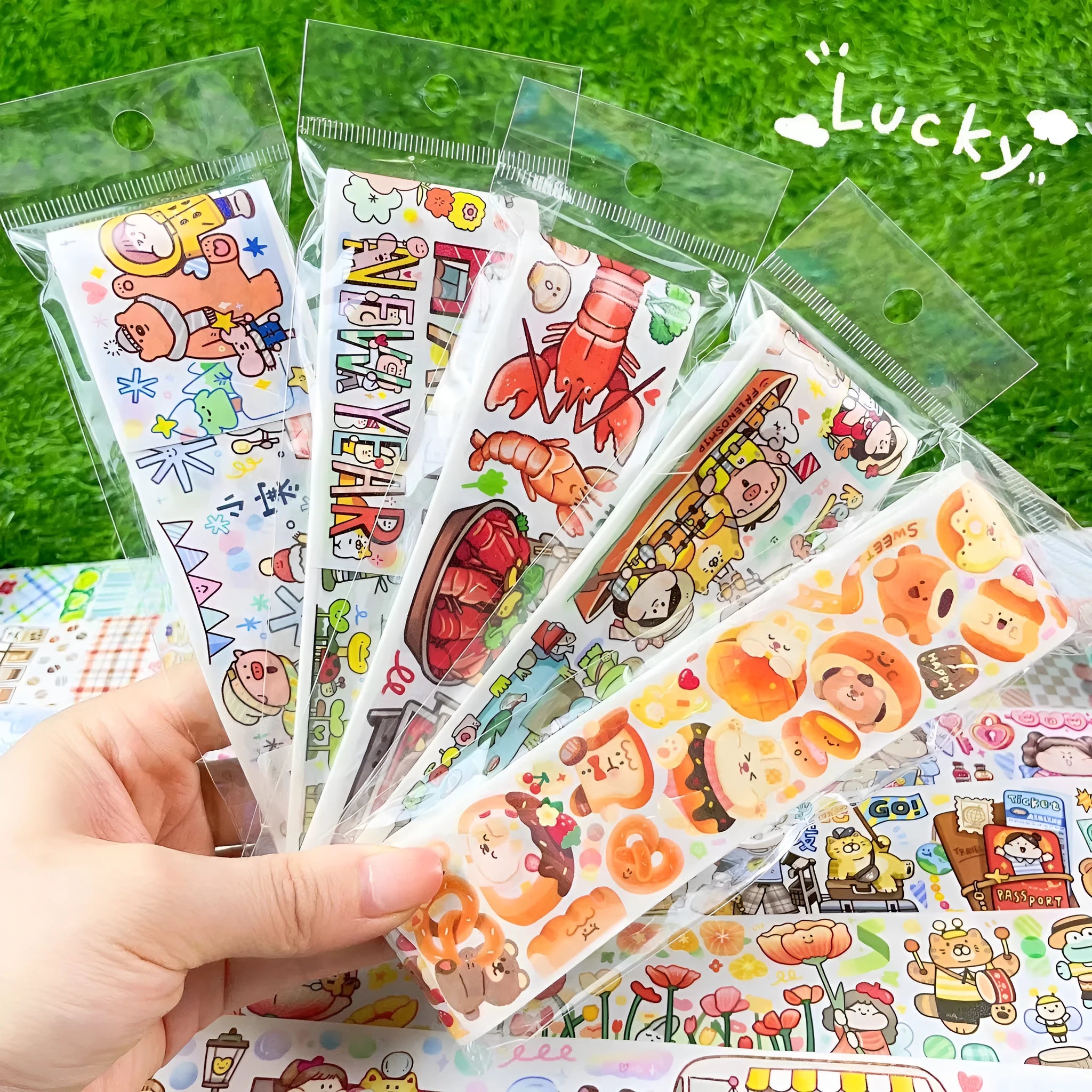Cartoon character stickers on Japanese paper for haemorrhoid tape packaging decoration