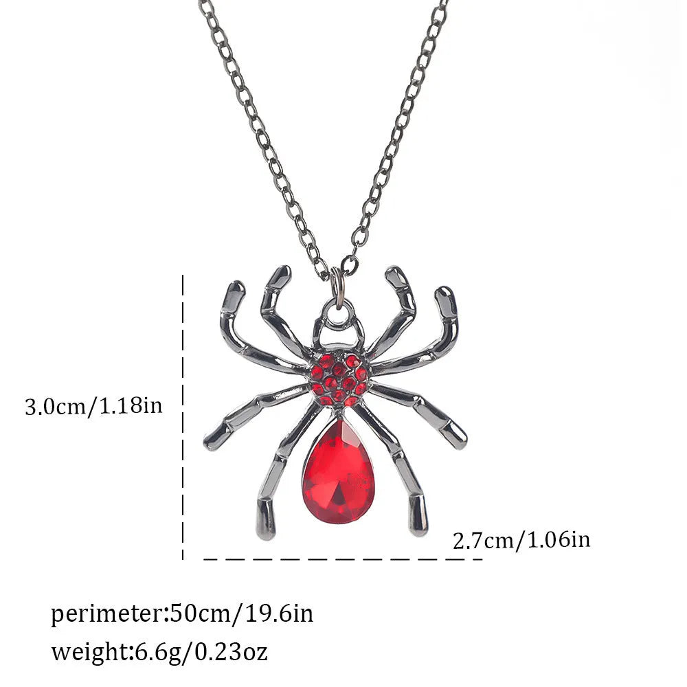 Zinc alloy Halloween necklace with spider bat pendant on a 45cm chain