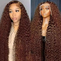 13x6 front lace wig with medium long curly hair and side bangs, high temperature fibre, 10-36 inch lengths