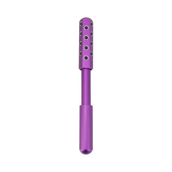 Germanium particles roller massage instrument in purple colour showing 24 rotating massage heads