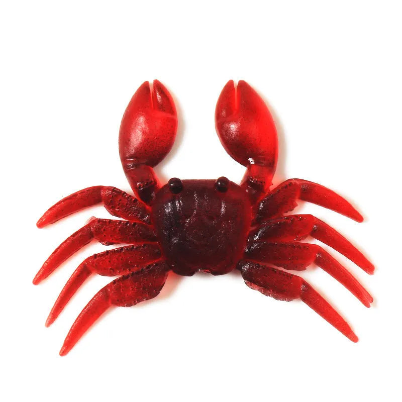 8CM PVC artificial crab lure body in red and brown colours for fishing