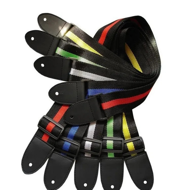 Woven crossbody instrument strap for guitar, bass, and ukulele in multiple colour options.
