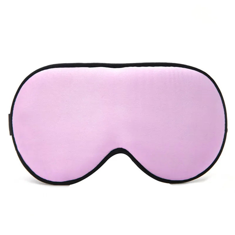 Double-sided mulberry silk sleep eye mask with embroidered printed pattern in various colours.