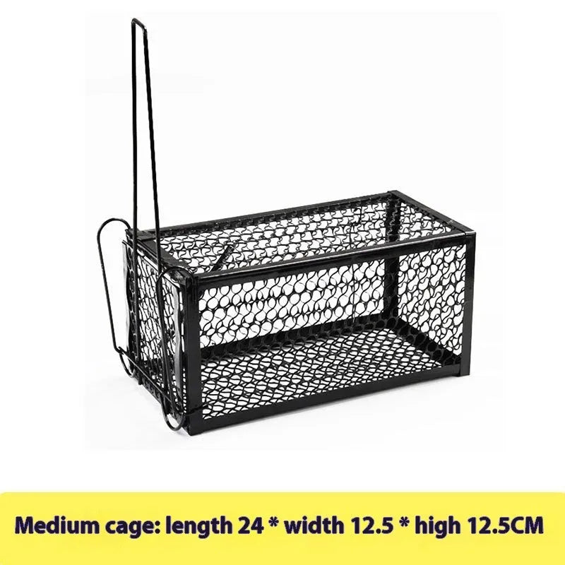 Large automatic metal mouse trap with iron clamp mechanism for indoor small macaque rat control
