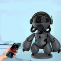 White Space Robot wireless home security camera on a table with a wide-angle lens.