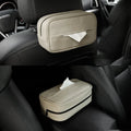 PU leather car hanging storage box with paper bag in black and beige colour options