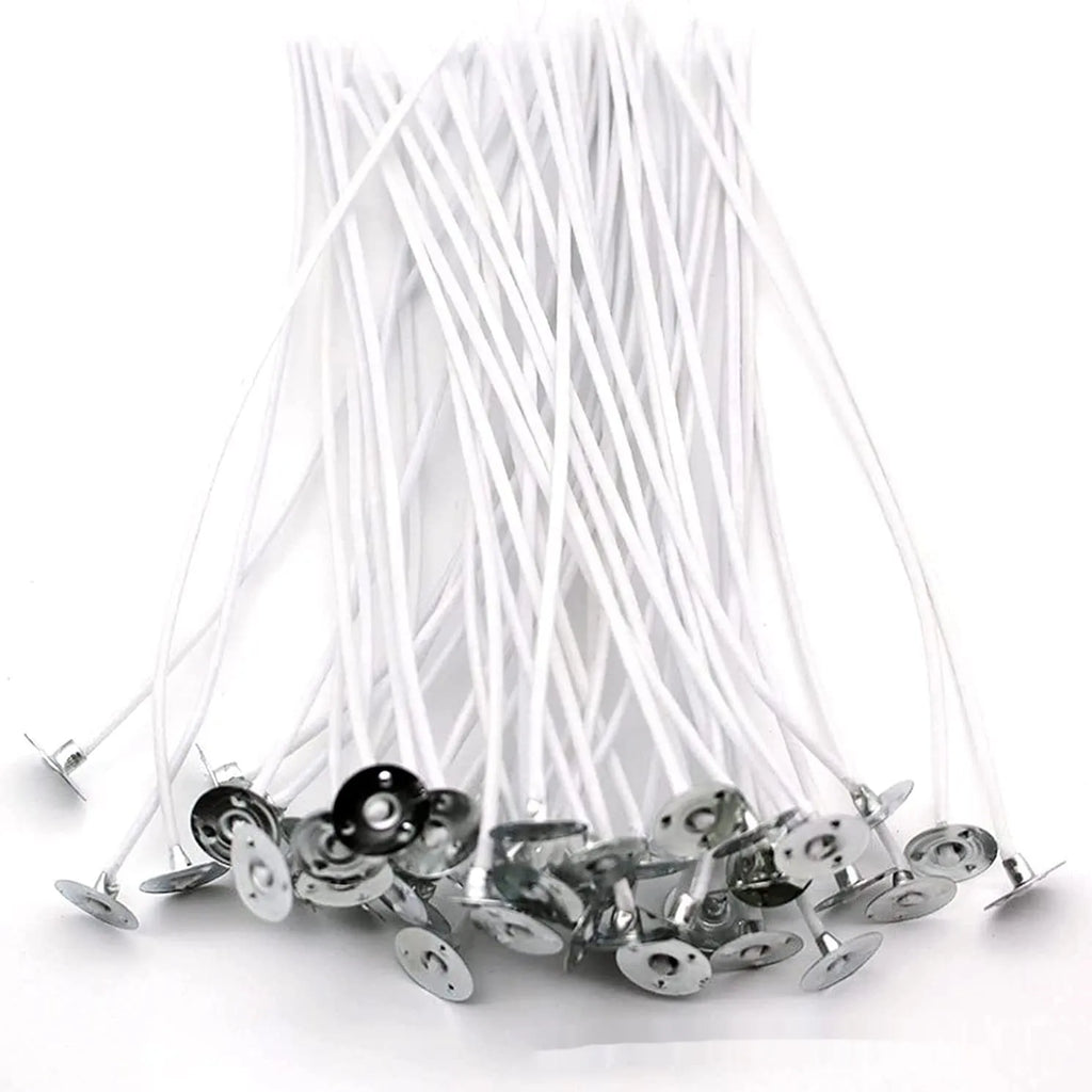 White cotton candle wicks in 2.6cm, 6cm and 8cm lengths for DIY candle making