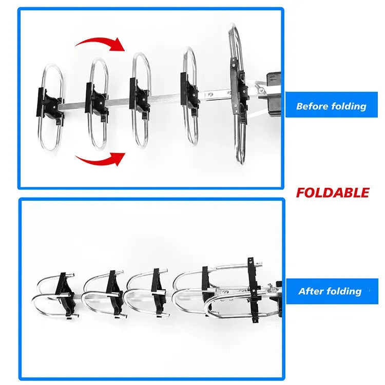 GR-1002 outdoor rotatable television antenna with directional adjustment for digital broadcast reception