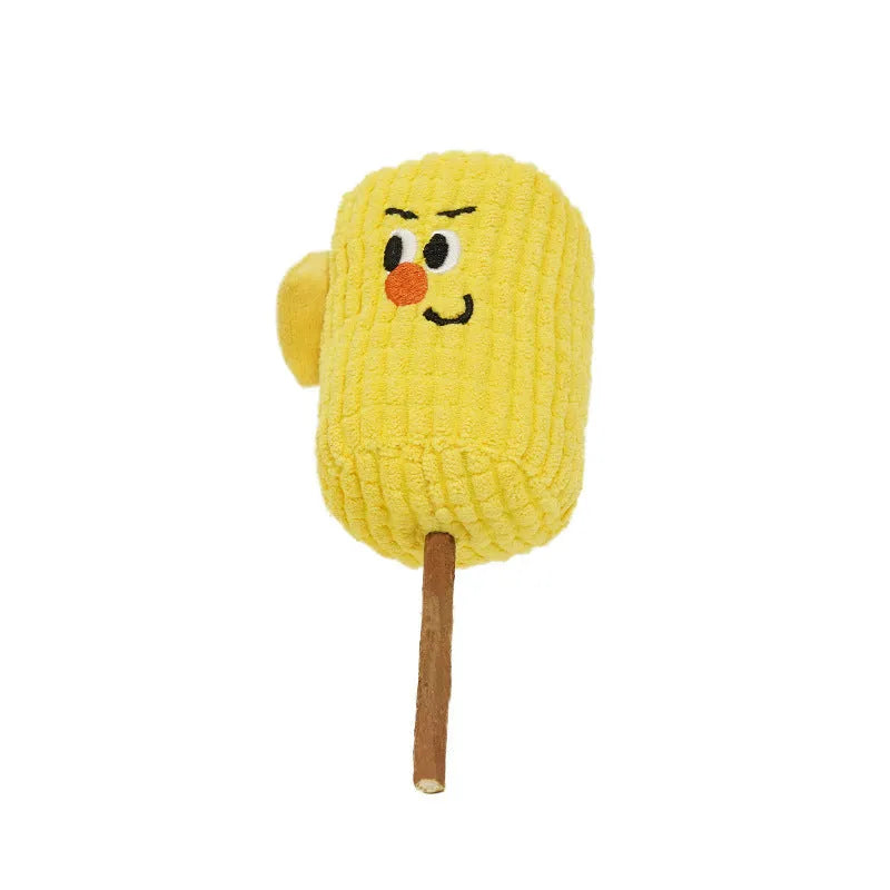 Polio wood corn cob shaped cat toy with catnip for dental health and play