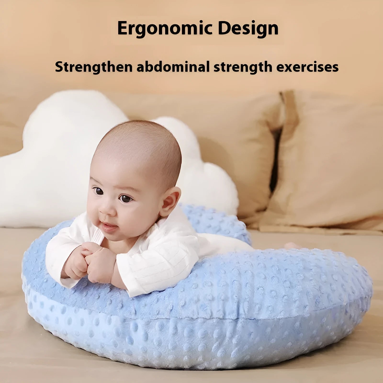 Nursing pillow with removable pillowcase for breastfeeding support and milk spilt prevention