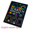 Children's large scratch art paper with scraper tool revealing colourful puzzle design