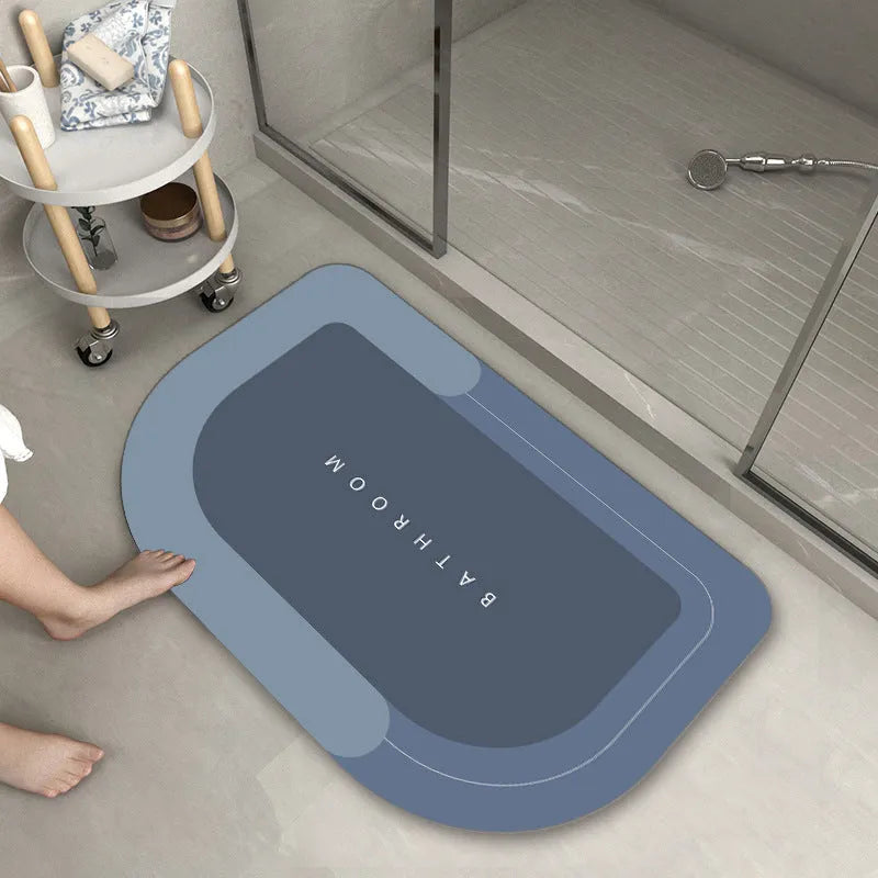 A blended material floor mat in Baikal blue, available in oval and rectangular shapes.