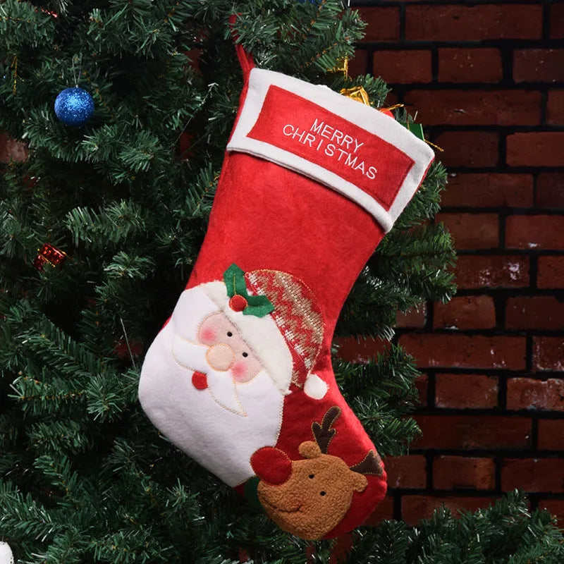 Non-woven fabric Christmas candy bag ornament with snowman design hanging as decoration
