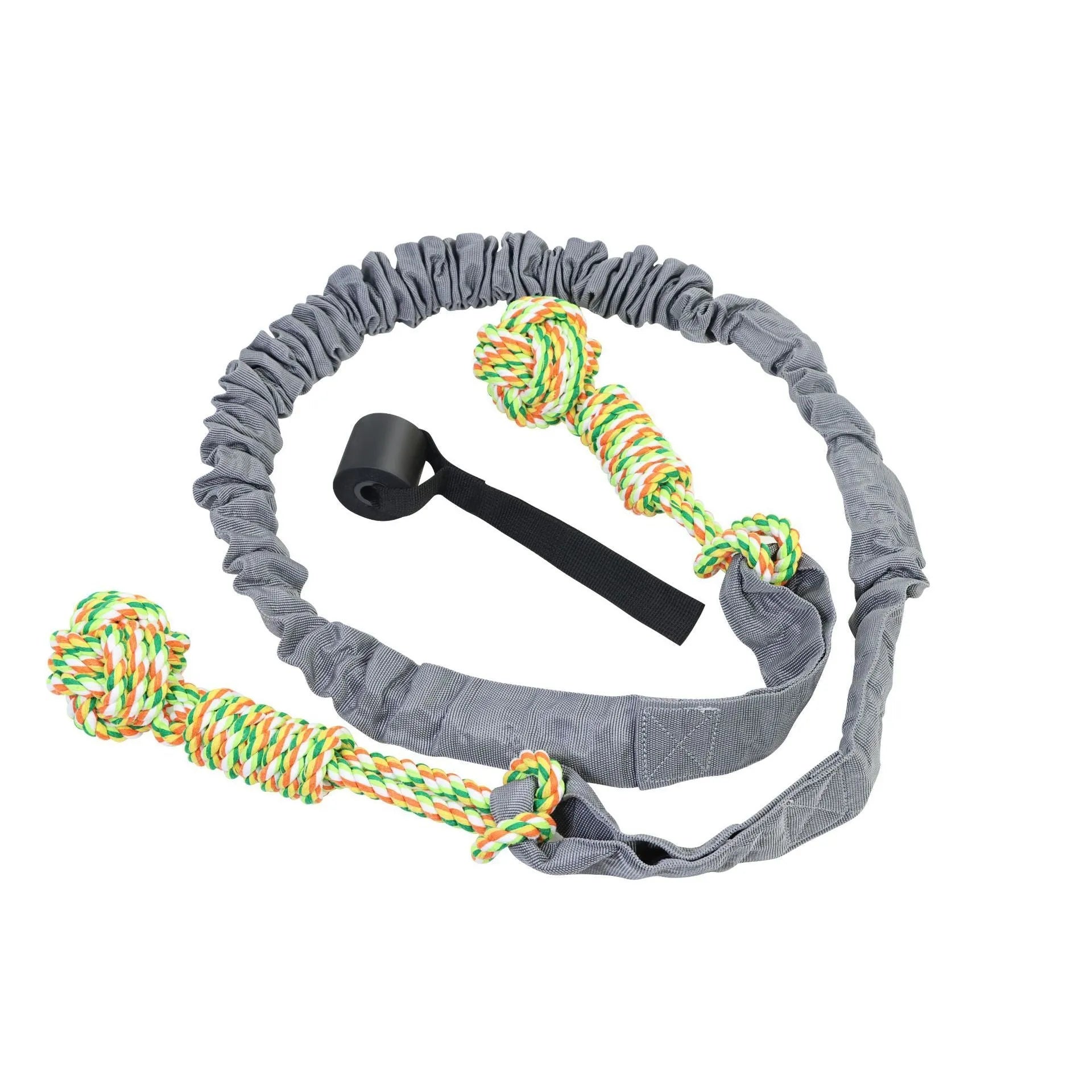Cotton thread dog tug of war rope toy in red colour for interactive play