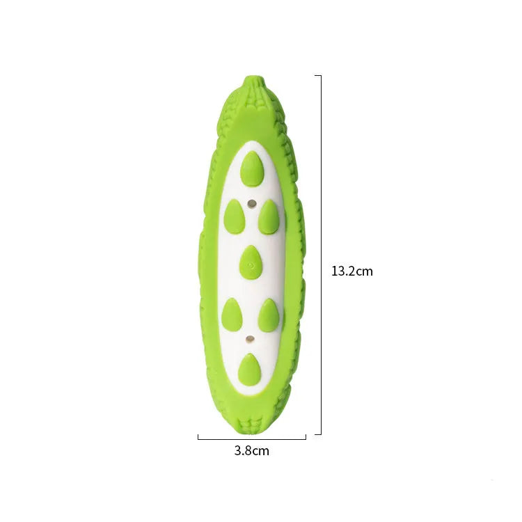 Purple and green durable rubber dog chew toys in large and small sizes for aggressive chewers