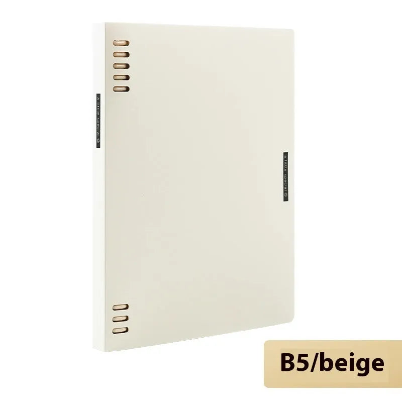 Refillable B5 spiral notebook with coloured PP cover and loose-leaf paper