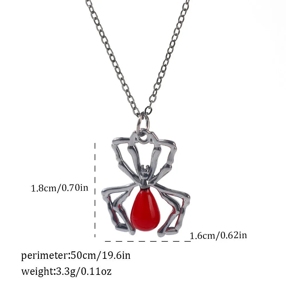 Zinc alloy Halloween necklace with spider bat pendant on a 45cm chain