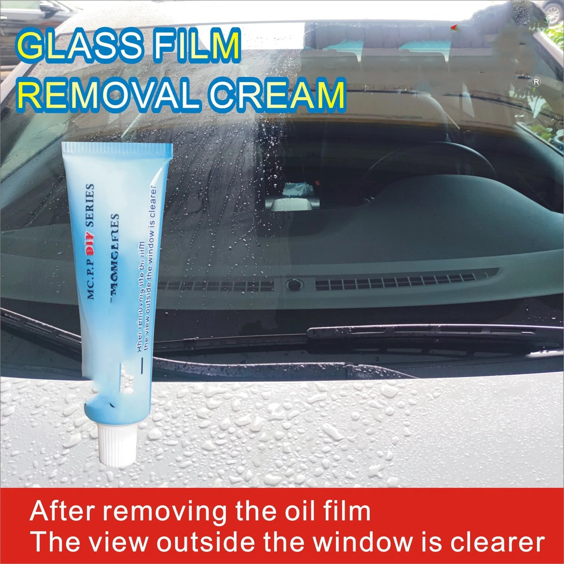 Automotive glass anti-fog cleaning product with 15ml rainproof agent in white English version bag