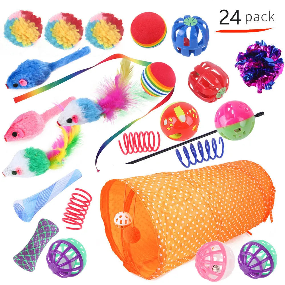 Plastic cat channel tunnel toy in various colours for indoor pet play