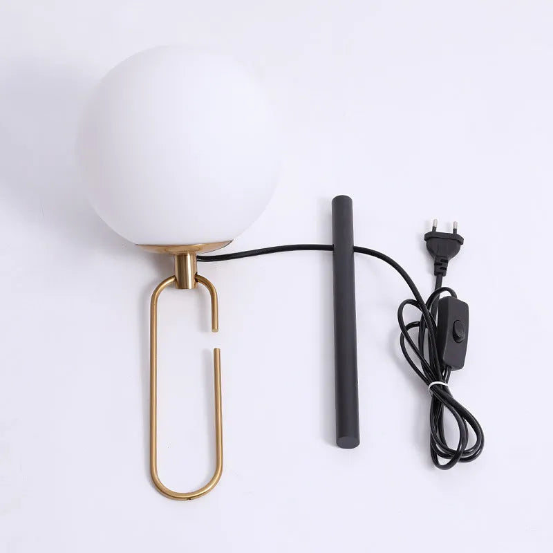 Nordic style glass wall lamp with three light colour options: white, neutral, and warm