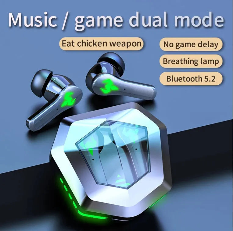 Black N35 wireless Bluetooth gaming headset with in-ear design